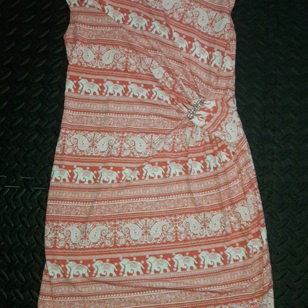 An Indian art filled one piece dress.